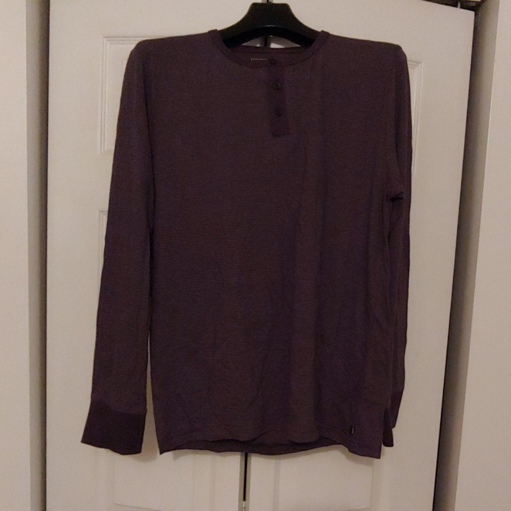 Grey and Dark Grey Striped Henley